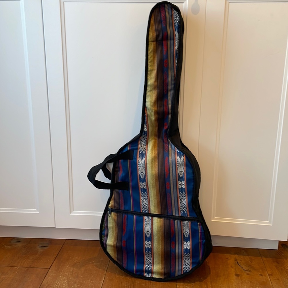 Bohemian guitar case , Aztec pattern